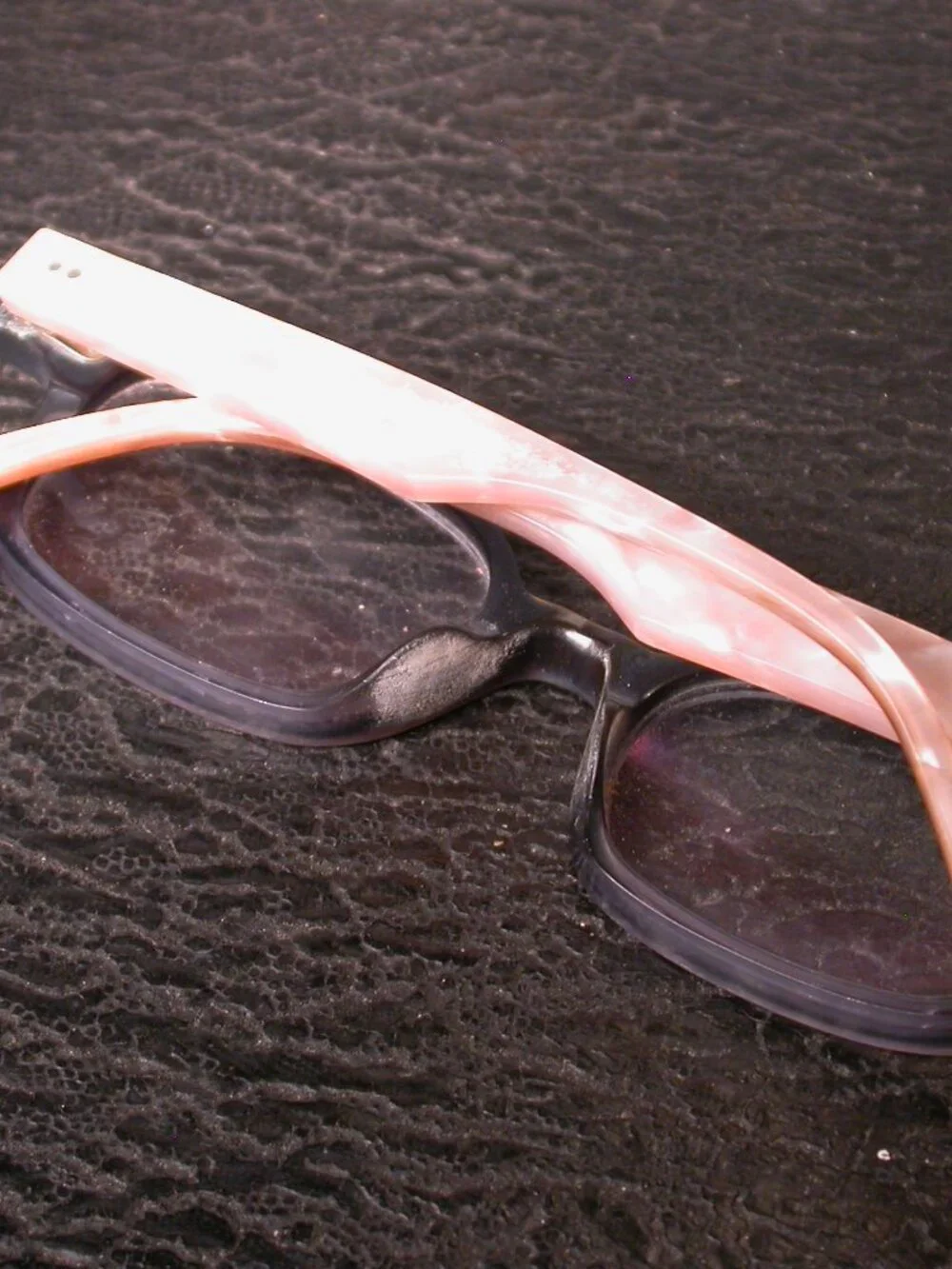 Authentic Anne et Valentin Miniba Smoke Clear Pearl Eyeglasses Made in France